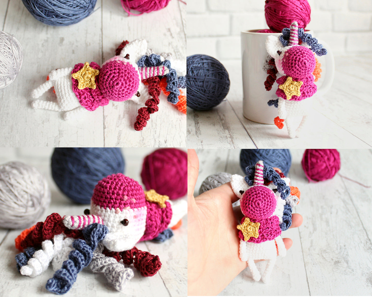 Pattern Crochet Little Unicorn, Crochet Amigurumi Pattern English