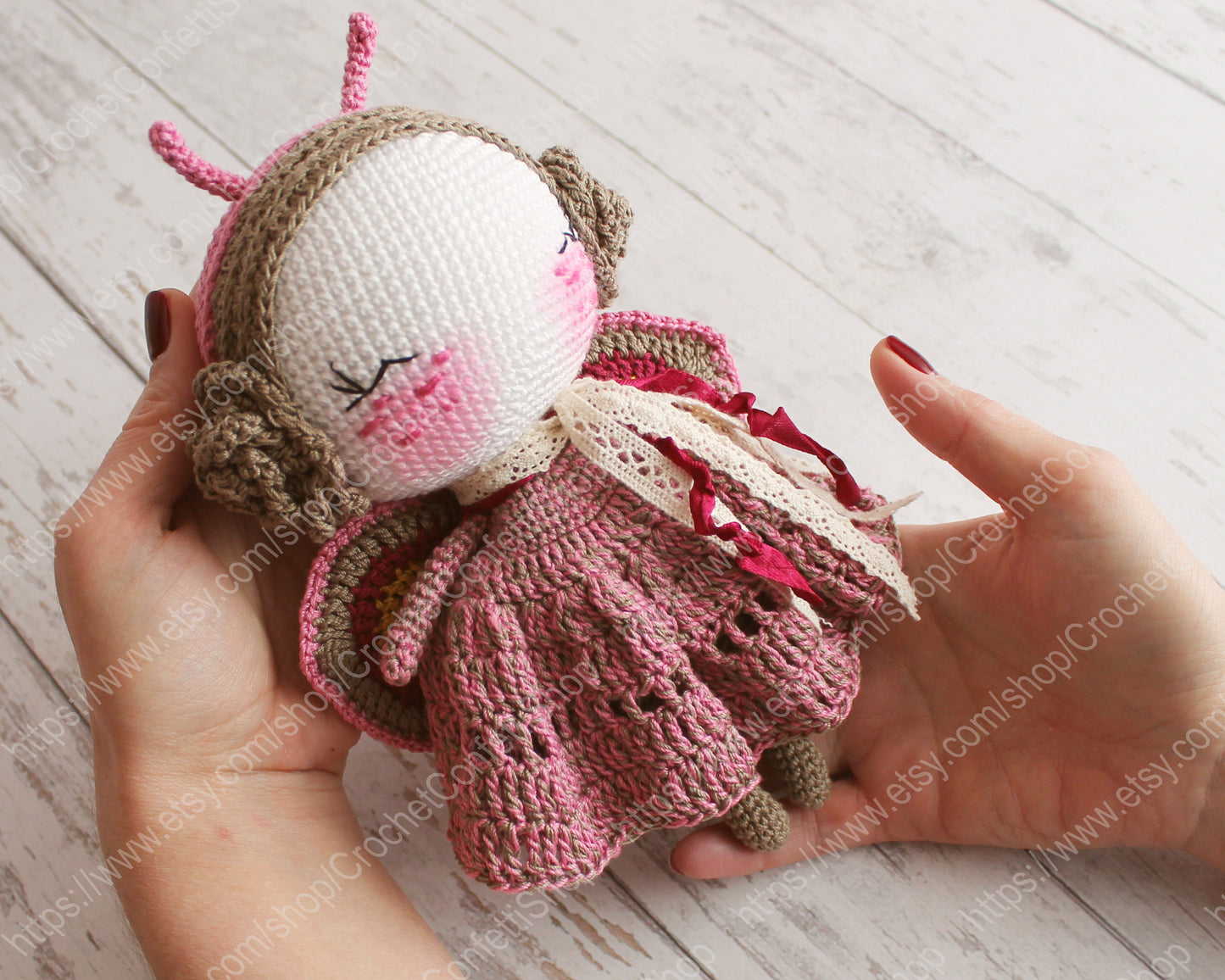 PDF PATTERN Crochet Doll, Amigurumi Butterfly, DIY Doll, Stuffed Toy 20 cm / 7.8", Crochet Gift Idea