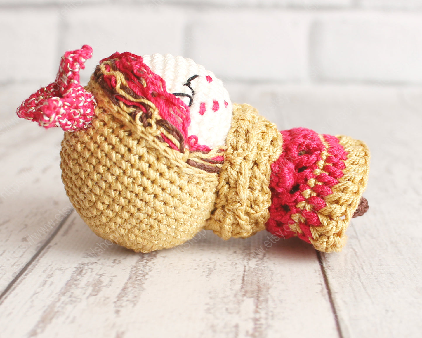 PDF Crochet Pattern Amigurumi Little Doll Princess  ENGLISH