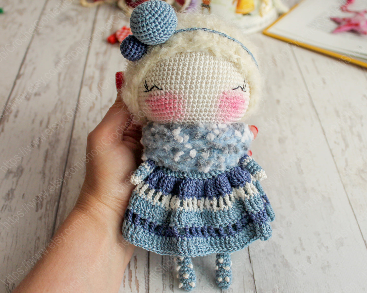 crochet doll snowgirl