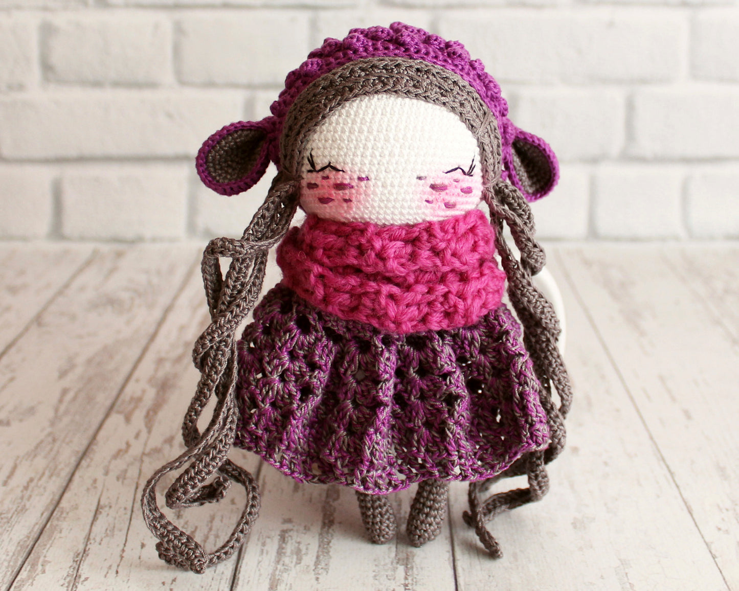 PDF SET Two Amigurumi Patterns, Amigurumi Doll Sheep, Amigurumi Little Flower Elf, DIY Doll, Stuffed Toy, Crochet Gift Idea