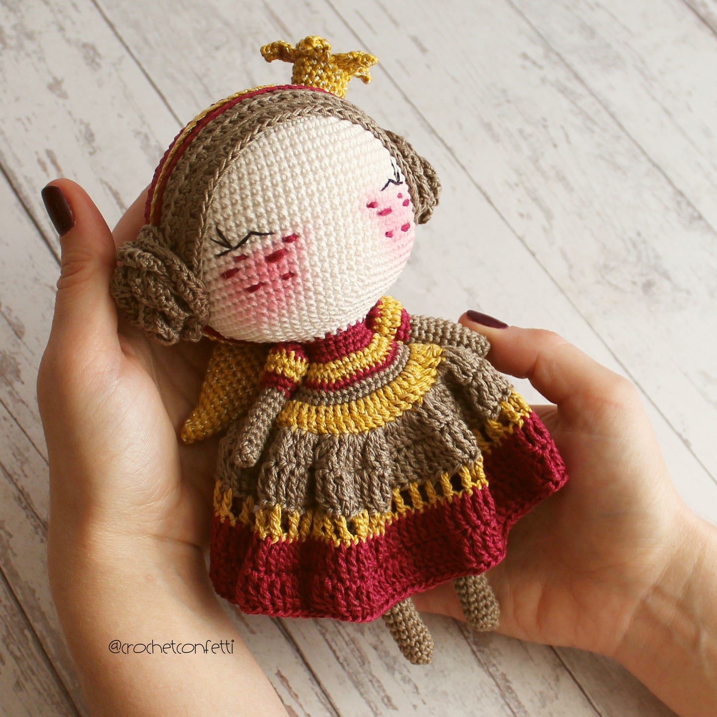 PDF Crochet Pattern Amigurumi Doll Princess, Crochet Dolls Pattern, DIY Cute Toy Pattern, Handmade Angel 20 cm / 7.8"