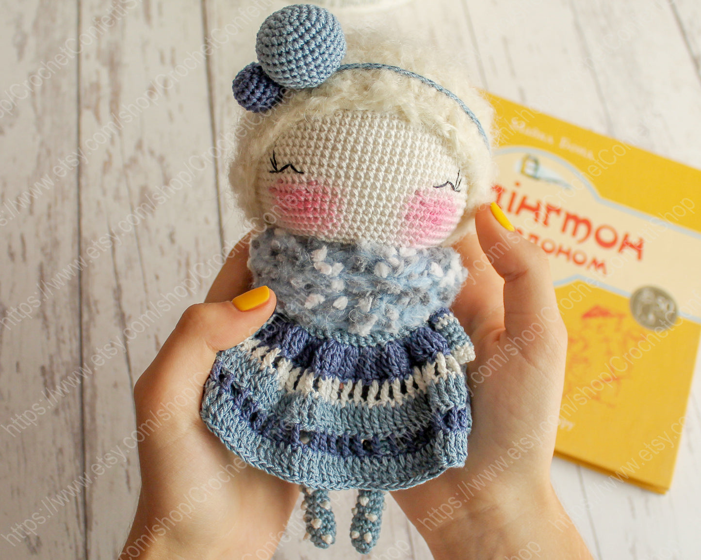 crochet doll snowgirl