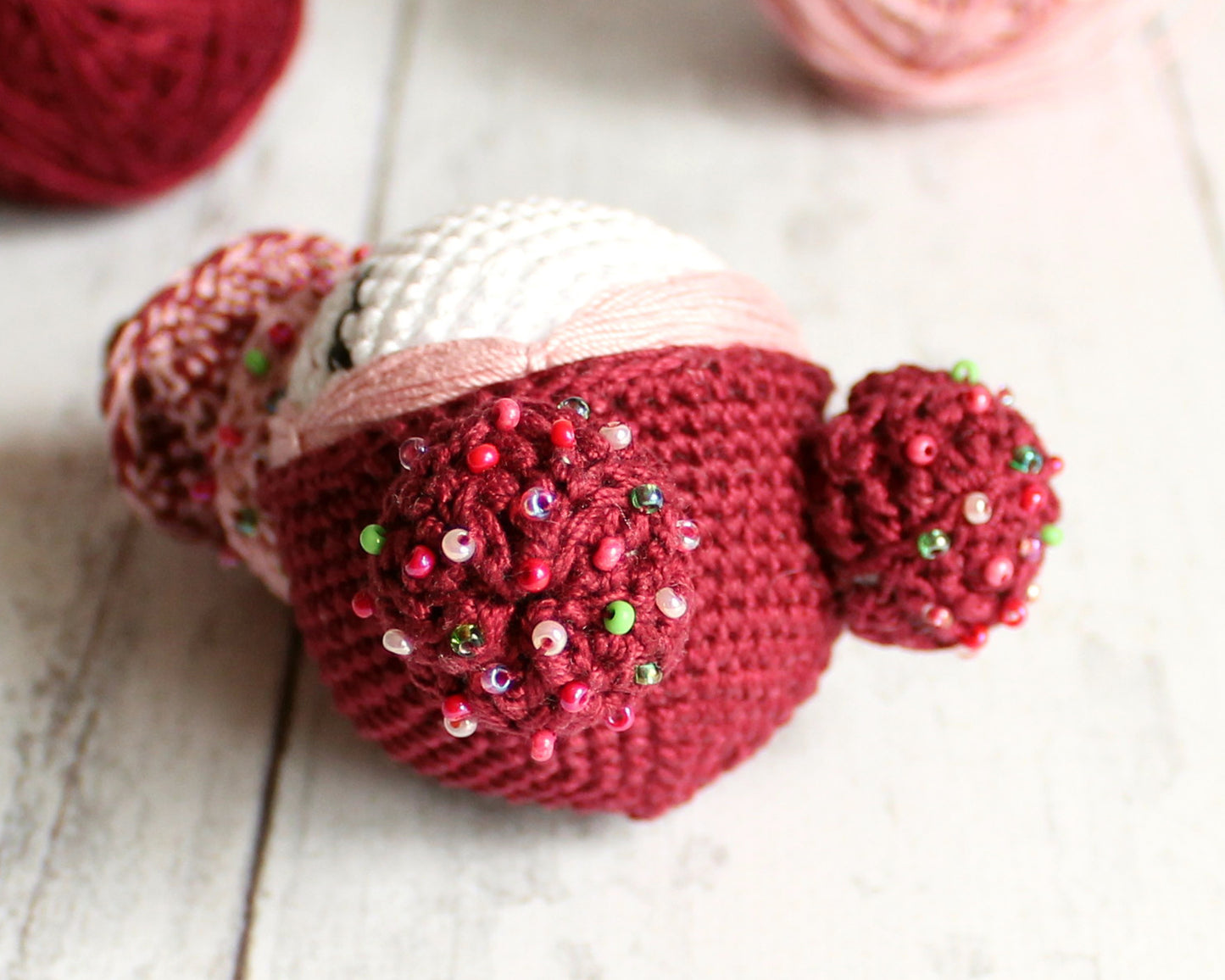 PDF Pattern Amigurumi Marshmallow, Crochet Doll Cherry, Little Knit Accessory